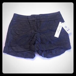 Jessica Simpson black pleather shorts xs